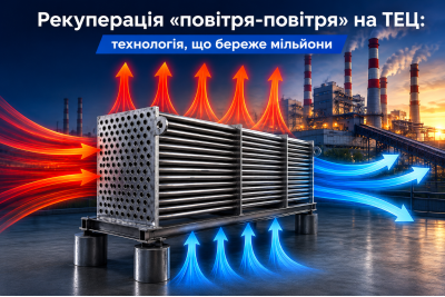 Утилізація тепла відпрацьованих газів на ТЕЦ за допомогою рекуператорів «повітря-повітря»