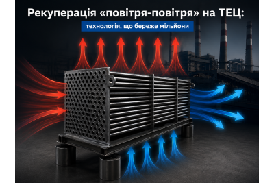 Утилізація тепла відпрацьованих газів на ТЕЦ за допомогою рекуператорів «повітря-повітря»